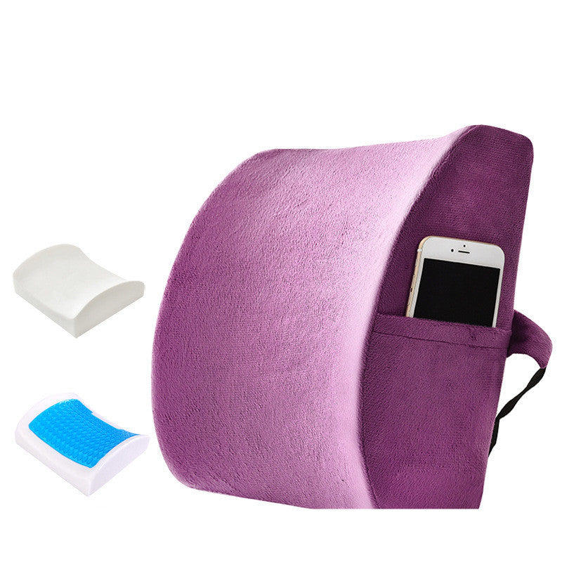 Lumbar Support Pillow (Back Pain Relief | Memory Foam, Cooling Gel)