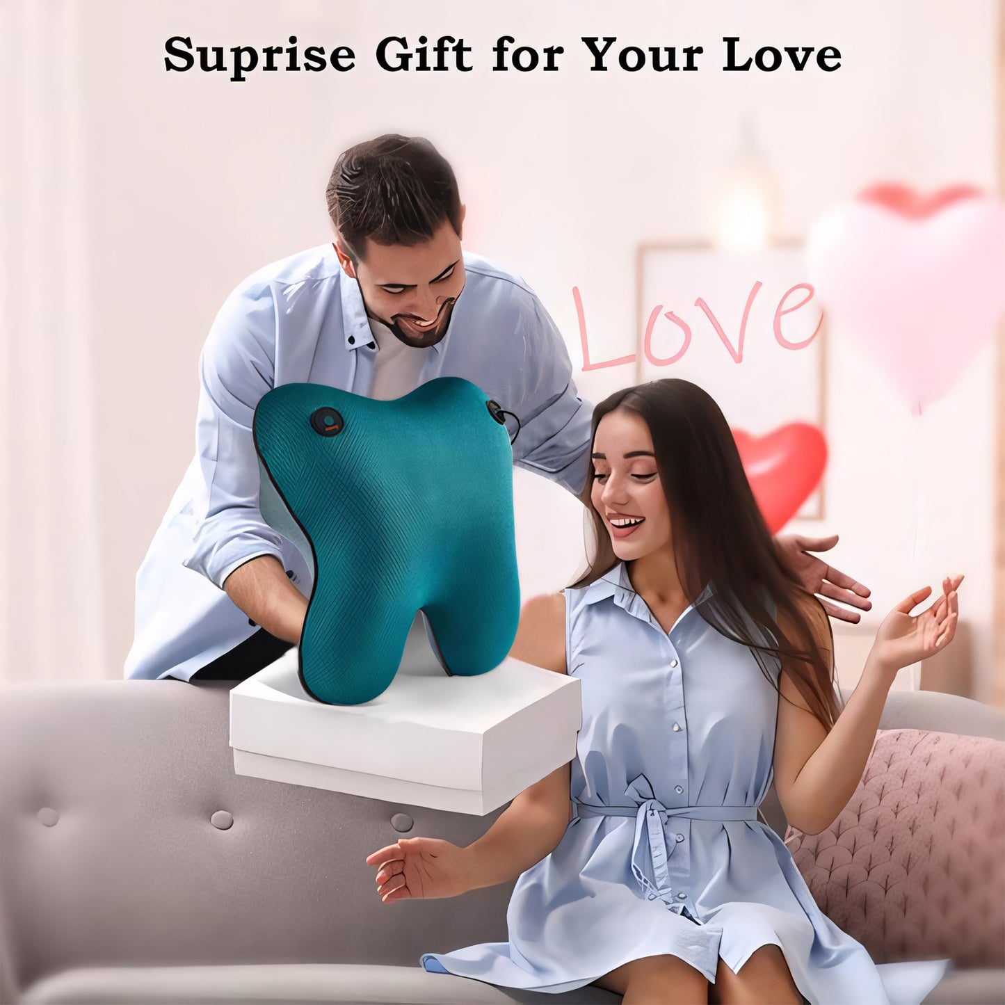 (US) Neck And Back Deep Acupressure Massager Full Body Massage Pillow Ideal Gift