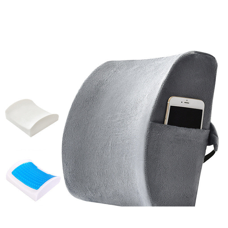 Lumbar Support Pillow (Back Pain Relief | Memory Foam, Cooling Gel)