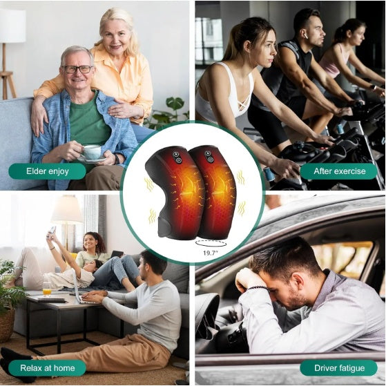 (US) Eated Knee Massager With Vibration, Cordless Heating Pad For Knees, Shoulders And Elbows To Relieve Deep Tissue Pressure, Knee Warming Kit, Heated Knee Pads For Men, Women And Seniors