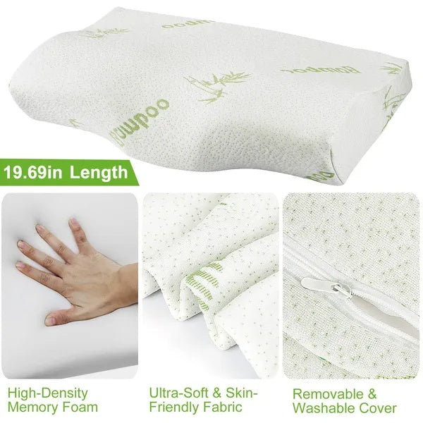 (US. only) - Bamboo Memory Foam Contour Pillow