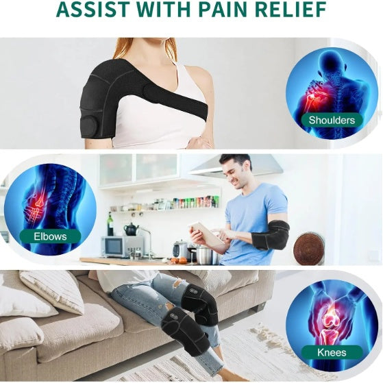 (US) Eated Knee Massager With Vibration, Cordless Heating Pad For Knees, Shoulders And Elbows To Relieve Deep Tissue Pressure, Knee Warming Kit, Heated Knee Pads For Men, Women And Seniors