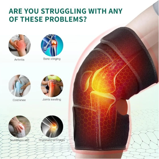 (US) Eated Knee Massager With Vibration, Cordless Heating Pad For Knees, Shoulders And Elbows To Relieve Deep Tissue Pressure, Knee Warming Kit, Heated Knee Pads For Men, Women And Seniors