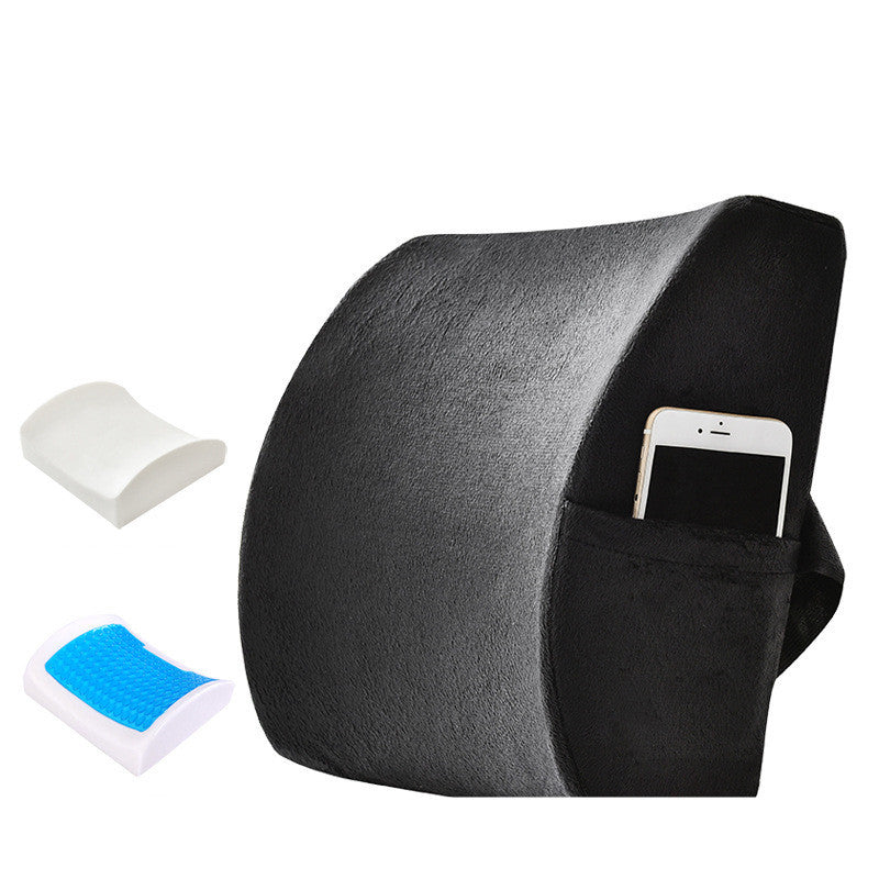 Lumbar Support Pillow (Back Pain Relief | Memory Foam, Cooling Gel)