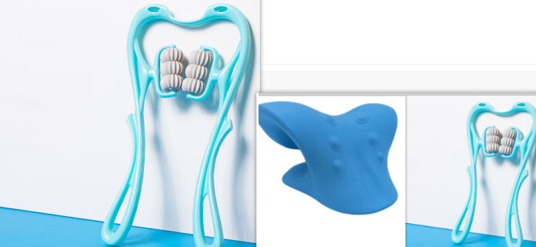 (US-CN) Multifunctional Manual Six-wheel Neck Massager Massage Relieve Roller Massage Tool
