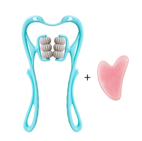 (US-CN) Multifunctional Manual Six-wheel Neck Massager Massage Relieve Roller Massage Tool