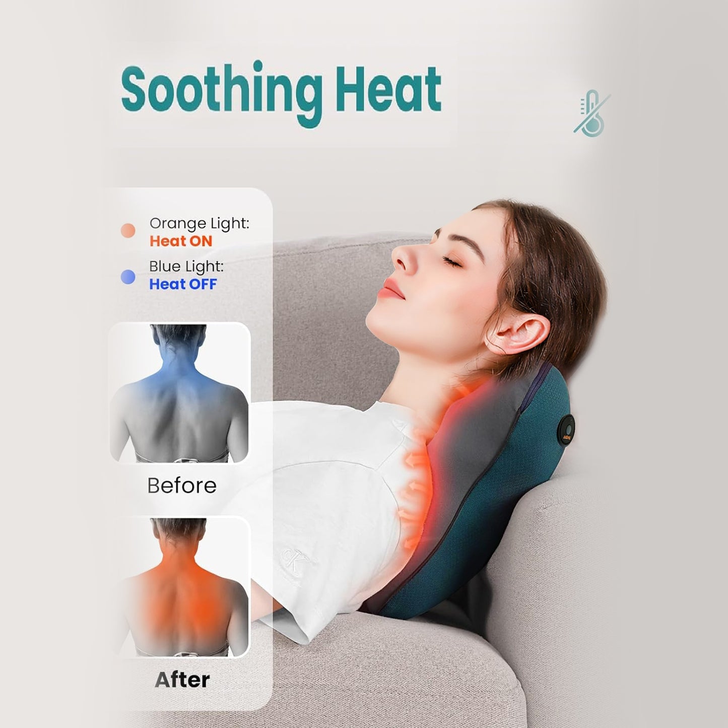 (US) Neck And Back Deep Acupressure Massager Full Body Massage Pillow Ideal Gift