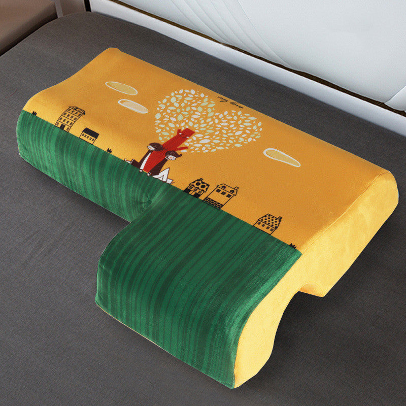 Couple and Side Sleeper Anti-pressure Hemp Arm Memory Foam Cervical Vertebra Couple Pillow