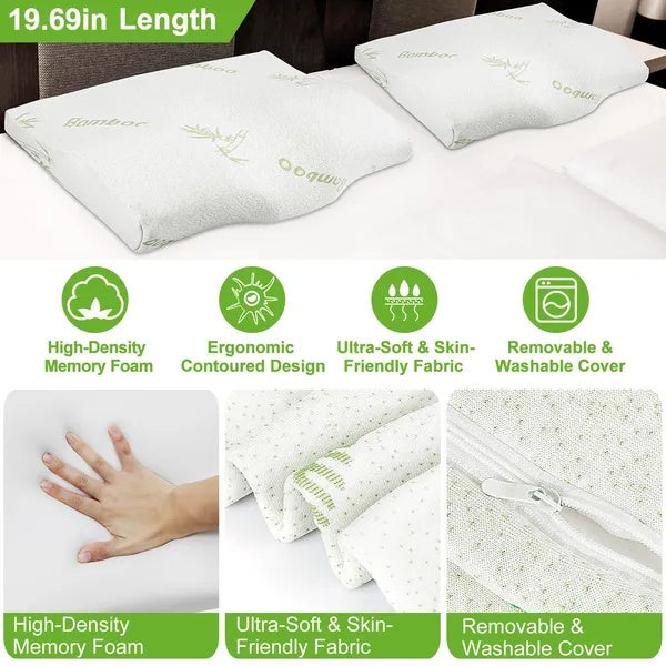 (US. only) - Bamboo Memory Foam Contour Pillow