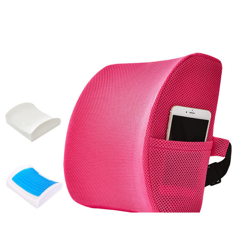 Lumbar Support Pillow (Back Pain Relief | Memory Foam, Cooling Gel)