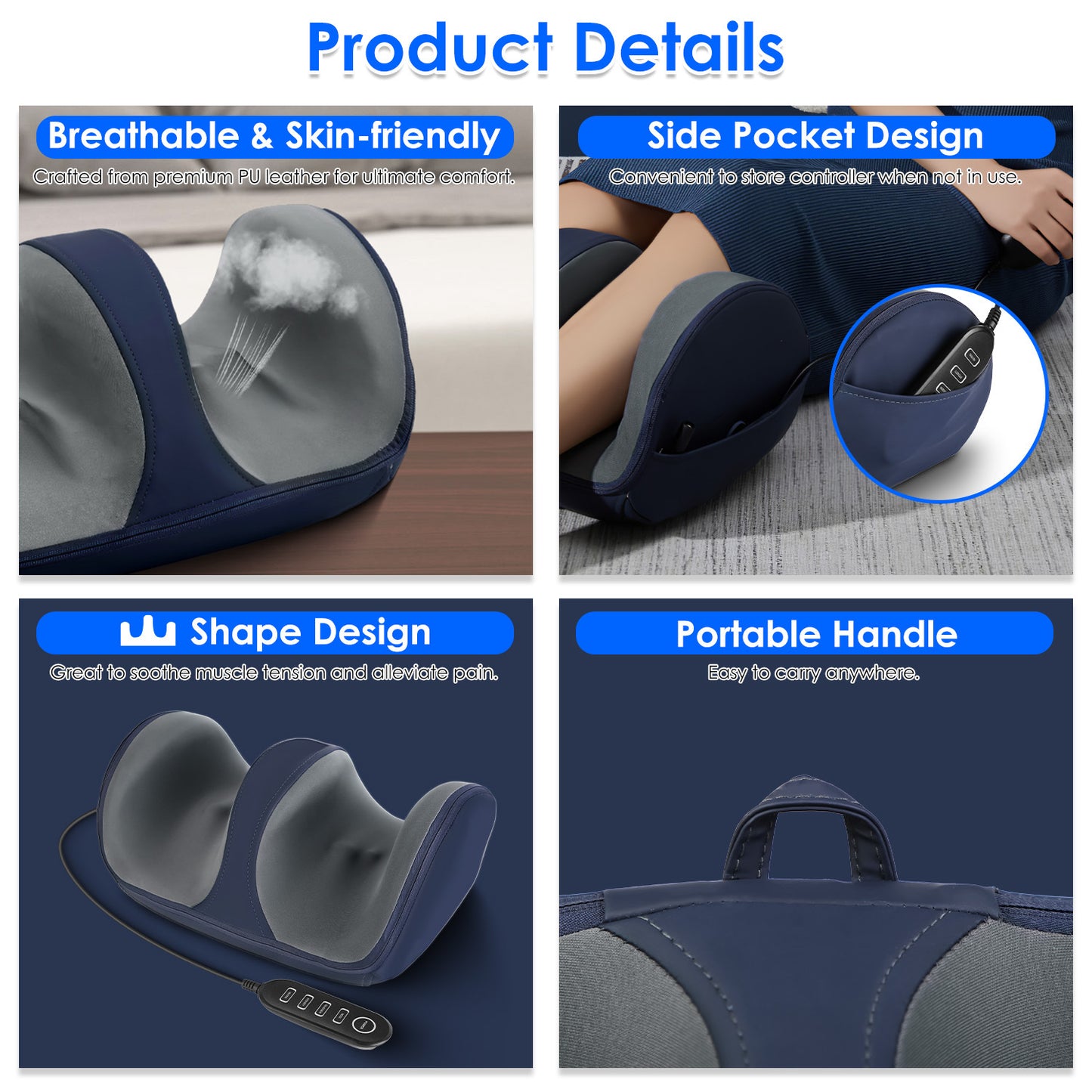(US) Shiatsu Foot Massager With Heat Foot Calf Thigh Arm Massager Machine With 3 Modes 3 Intensity Levels Gifts For Mom Dad Lover