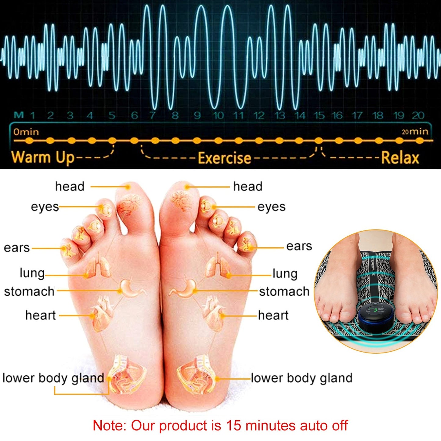 (US) Foot Massage Pad Electric Stimulator Massager