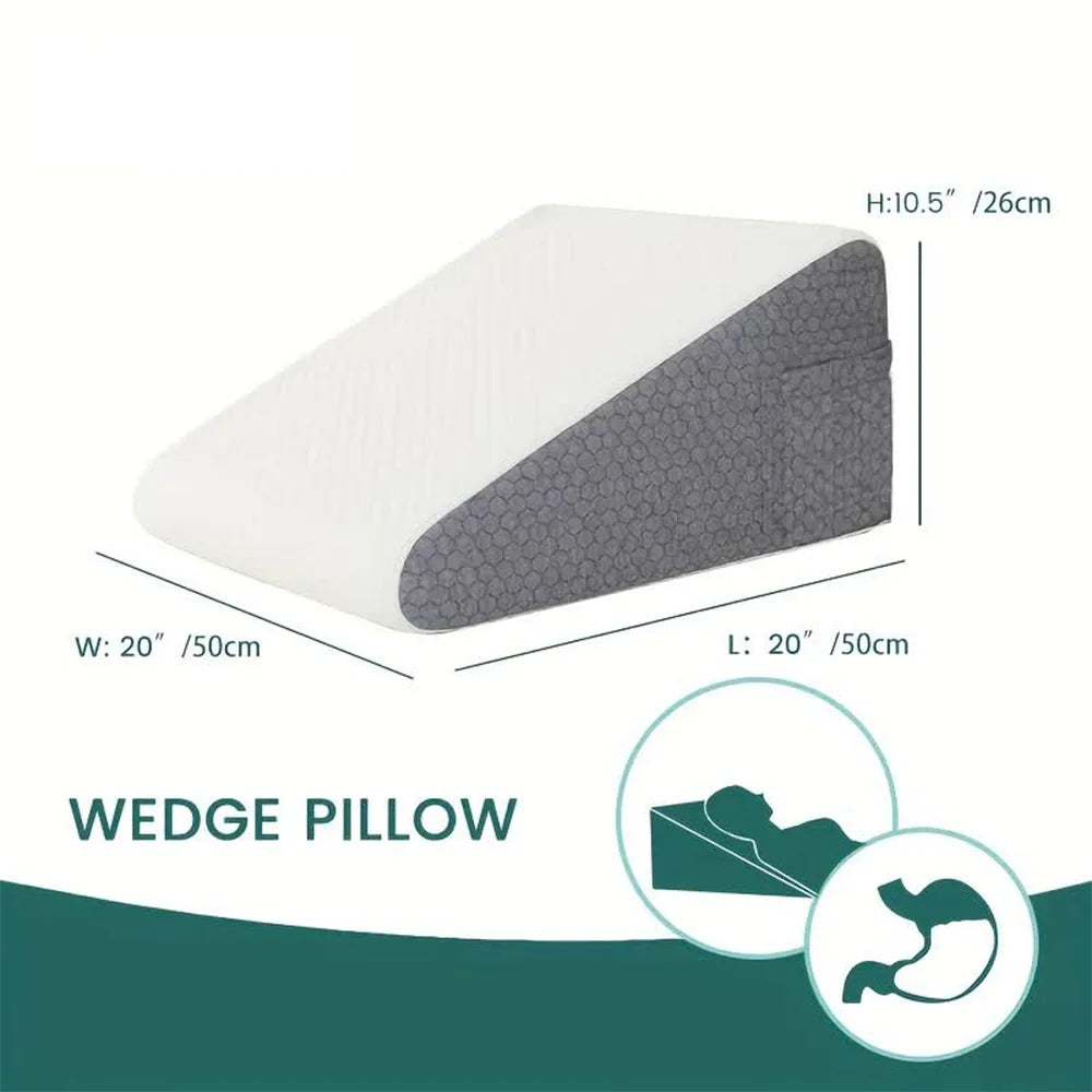 Ali for material Bed Wedge Pillow for Sleeping, Soft Memory Foam Top, Triangle Pillow Wedge, Body Positioners for Leg Elevation, Snoring Relief