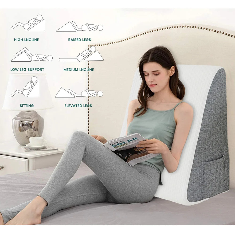 Ali for material Bed Wedge Pillow for Sleeping, Soft Memory Foam Top, Triangle Pillow Wedge, Body Positioners for Leg Elevation, Snoring Relief