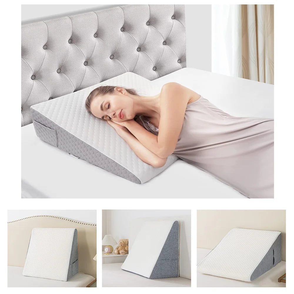 Ali for material Bed Wedge Pillow for Sleeping, Soft Memory Foam Top, Triangle Pillow Wedge, Body Positioners for Leg Elevation, Snoring Relief