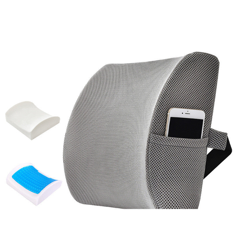 Lumbar Support Pillow (Back Pain Relief | Memory Foam, Cooling Gel)