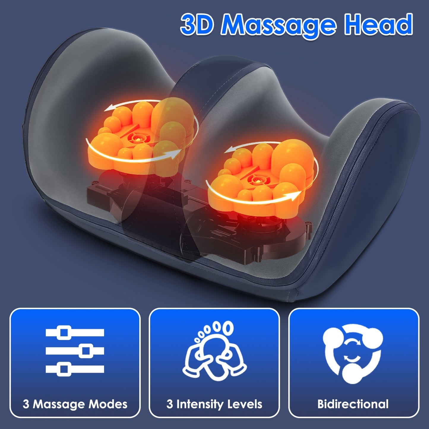 (US) Shiatsu Foot Massager With Heat Foot Calf Thigh Arm Massager Machine With 3 Modes 3 Intensity Levels Gifts For Mom Dad Lover