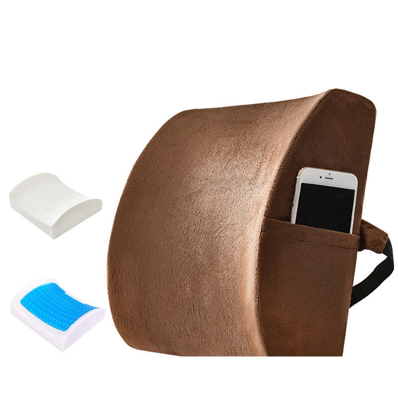 Lumbar Support Pillow (Back Pain Relief | Memory Foam, Cooling Gel)