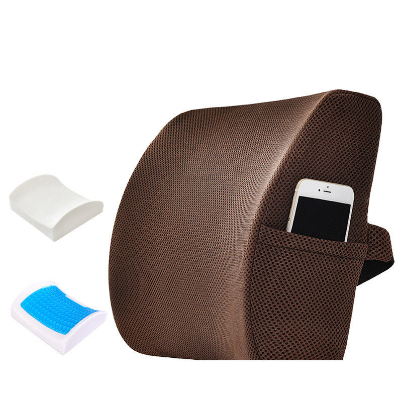 Lumbar Support Pillow (Back Pain Relief | Memory Foam, Cooling Gel)
