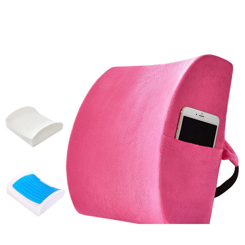 Lumbar Support Pillow (Back Pain Relief | Memory Foam, Cooling Gel)