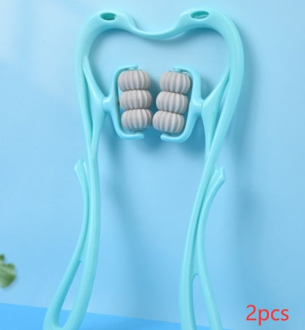 (US-CN) Multifunctional Manual Six-wheel Neck Massager Massage Relieve Roller Massage Tool