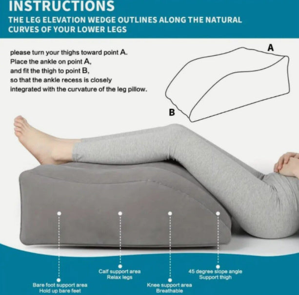 Inflatable Ergonomic Wedge Pillow (Leg Elevation)