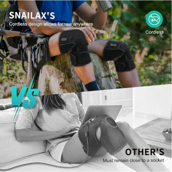 (US) Eated Knee Massager With Vibration, Cordless Heating Pad For Knees, Shoulders And Elbows To Relieve Deep Tissue Pressure, Knee Warming Kit, Heated Knee Pads For Men, Women And Seniors