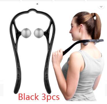 (US-CN) Plastic Pressure Point Therapy Neck Massageador Massagem Relieve Hand Roller Neck Massager For Neck Shoulder Trigger Point