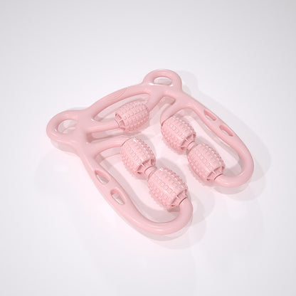 (US-CN) U Shape Trigger Point Massage Roller Full Body Massage Tool Arm Leg Neck Muscle Massager 4 Wheels Fitness Device For Sports