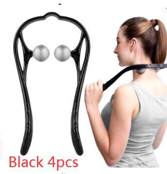 (US-CN) Plastic Pressure Point Therapy Neck Massageador Massagem Relieve Hand Roller Neck Massager For Neck Shoulder Trigger Point