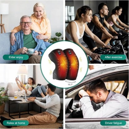 (US) Eated Knee Massager With Vibration, Cordless Heating Pad For Knees, Shoulders And Elbows To Relieve Deep Tissue Pressure, Knee Warming Kit, Heated Knee Pads For Men, Women And Seniors