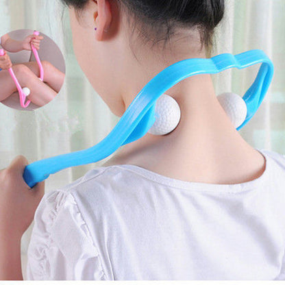 (US-CN) Plastic Pressure Point Therapy Neck Massageador Massagem Relieve Hand Roller Neck Massager For Neck Shoulder Trigger Point