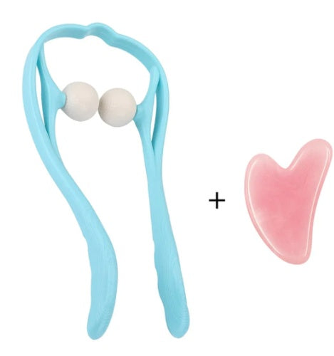 (US-CN) Plastic Pressure Point Therapy Neck Massageador Massagem Relieve Hand Roller Neck Massager For Neck Shoulder Trigger Point
