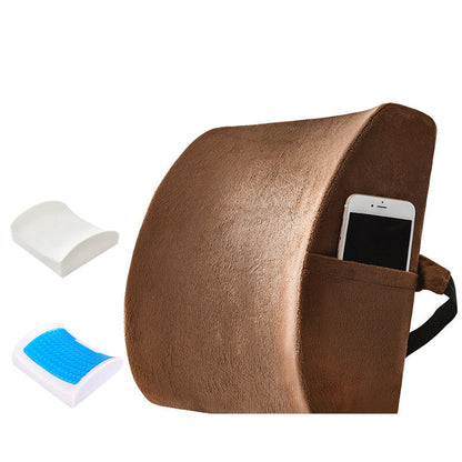 Lumbar Support Pillow (Back Pain Relief | Memory Foam, Cooling Gel)